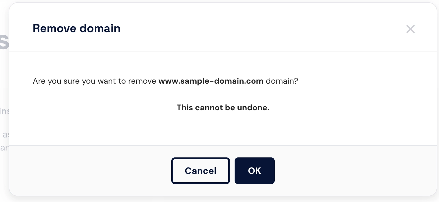 Remove domain form