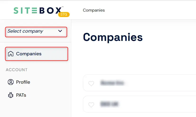 Selecting Company View