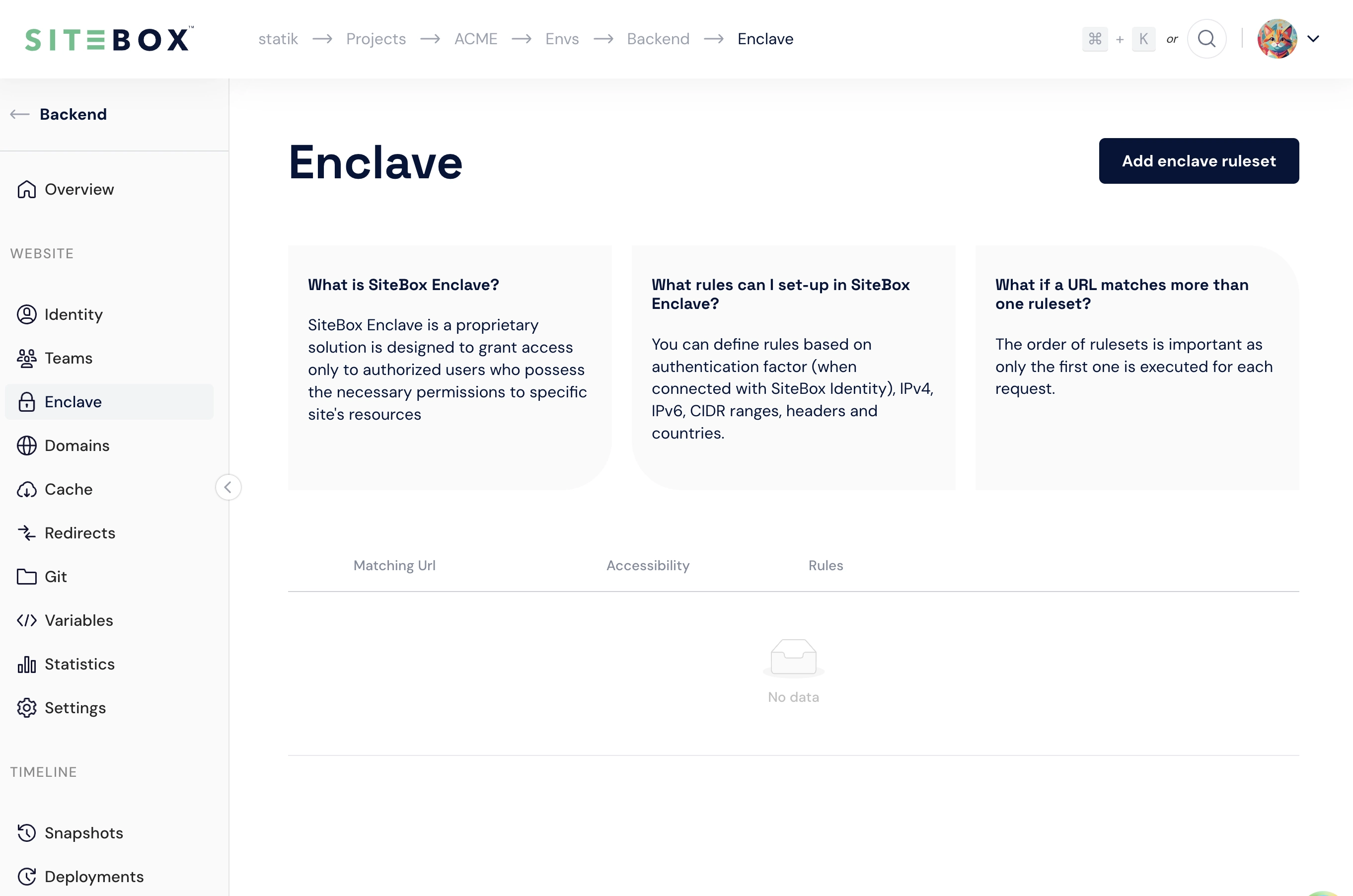 Enclave page