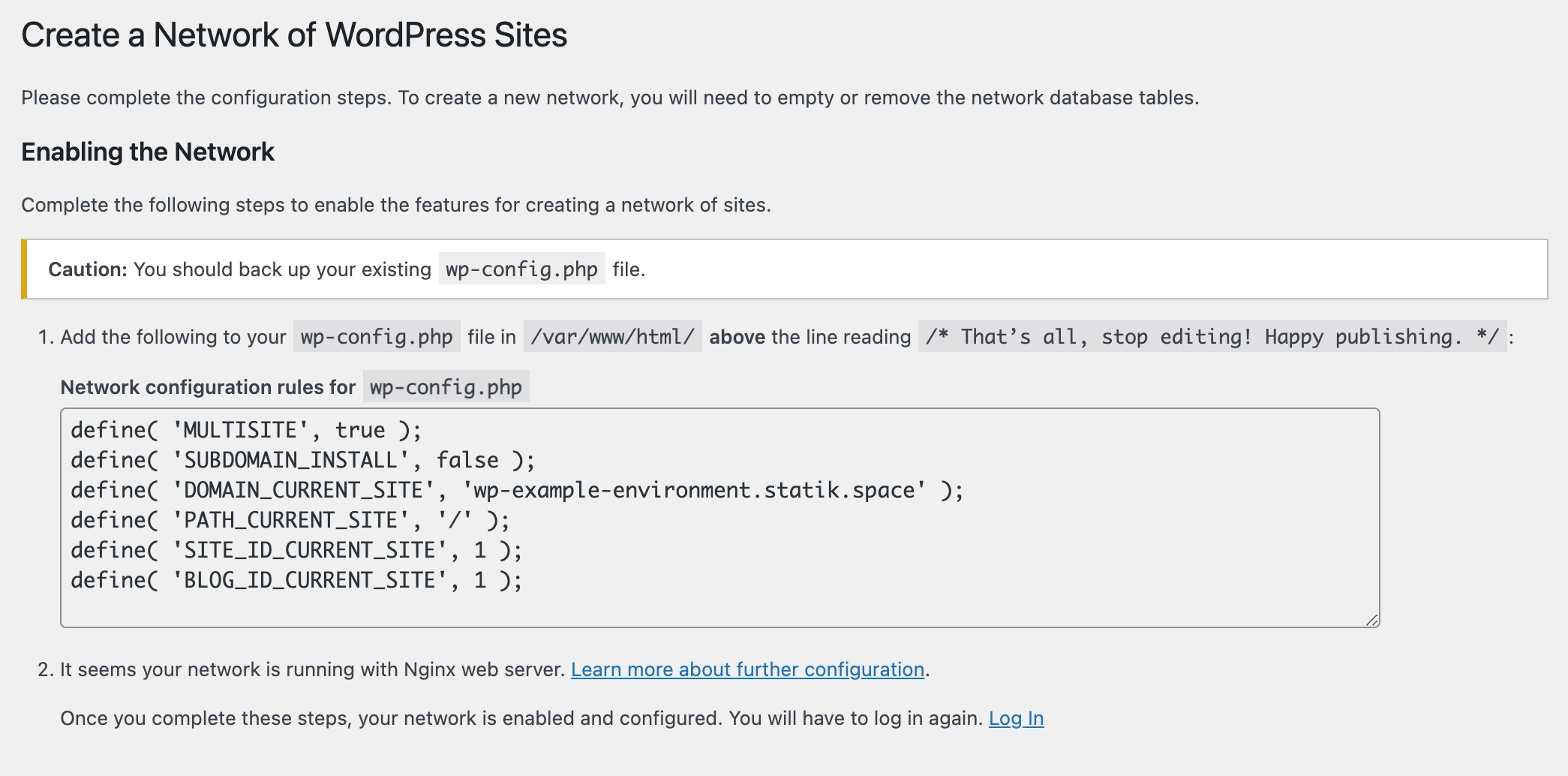 Multisite initialization